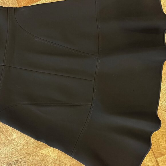 Theory Felicitina Black Bonded Double Crepe Fit Flare Minimalist Mini Dress - Picture 6 of 6